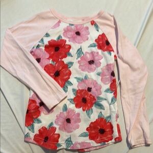Pink and Red Floral Long Sleeve Tee